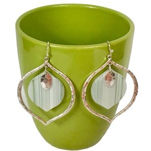 Geometric Blue Resin Drop Earrings (NWOT)